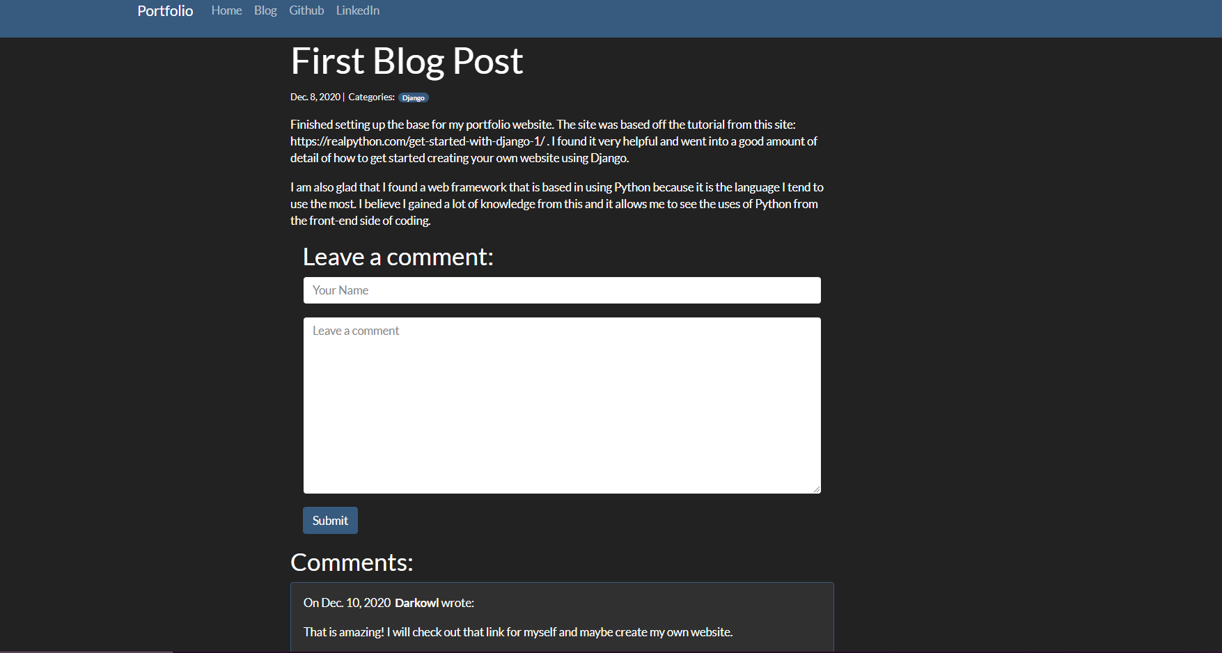 1st Blog Post