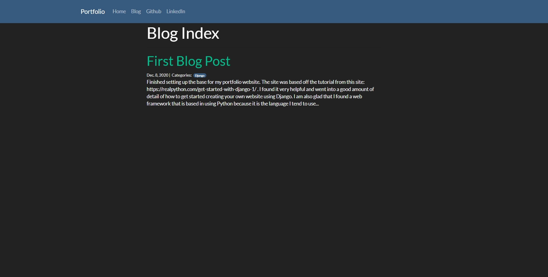 Blog Index Page